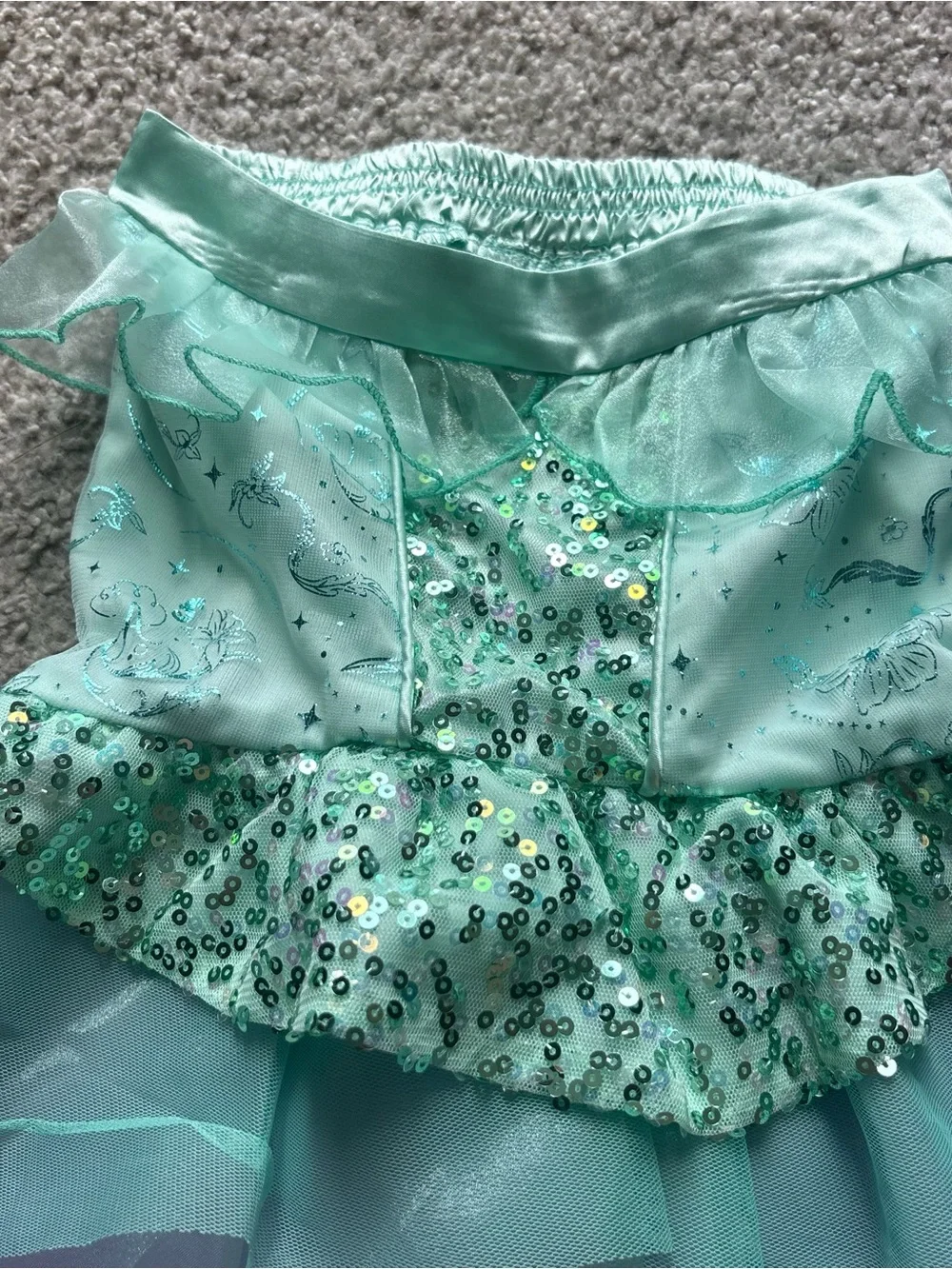 Disney Ariel Mermaid Princess Costume Dress 2 Piece Sz 3 Skirt Top Little